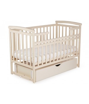 Дитяче ліжечко - трансформер DeSon Transformer ( Десон )  Ліжечко для новонароджених і до 5 років, Дерев'яне з ящиком та маятником,  Колір Ваніль (DS0101)