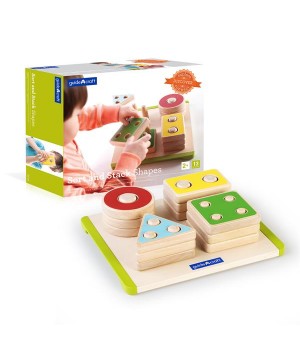 Дерев'яна логічна пірамідка Guidecraft Manipulatives Фігури геометрії (G6738)