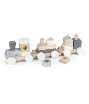 Дерев'яний поїзд Viga Toys Екокубики (51611)