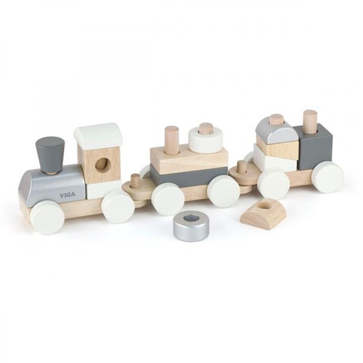 Дерев'яний поїзд Viga Toys Екокубики (51611)