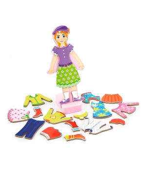 Набір магнітів Viga Toys Гардероб дівчинки (59652)