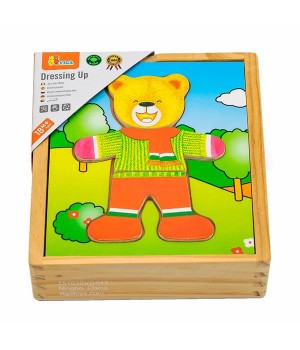 Дерев'яний ігровий набір Viga Toys Гардероб ведмедика (56401)