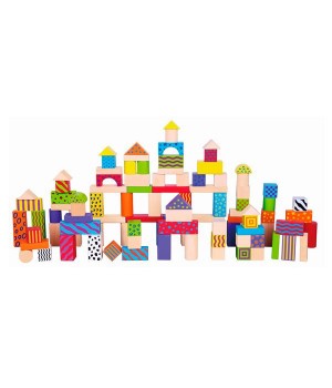 Дерев'яні кубики Viga Toys Візерункові блоки 100 шт., 3 см (59696)