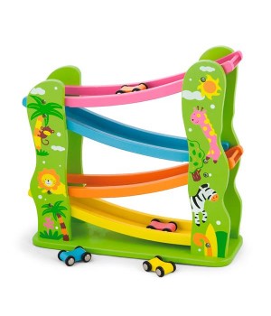 Дерев'яний автотрек Viga Toys з машинками (59610)