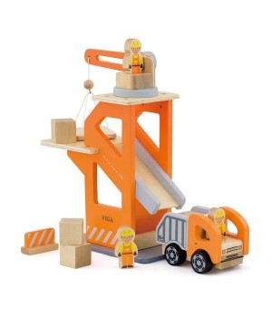 Дерев'яний ігровий набір Viga Toys Підйомний кран і самоскид (51616)