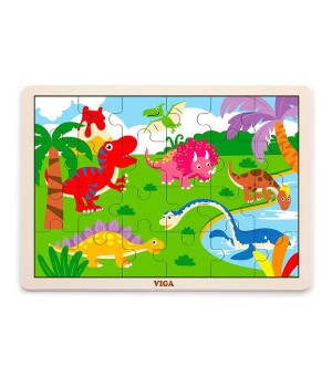 Дерев'яний пазл Viga Toys Динозаври, 24 ел. (51460)