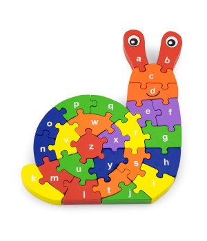 Дерев'яний пазл Viga Toys Равлик по літерах (55252)