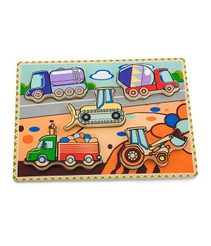 Дерев'яна рамка-вкладиш Viga Toys Спецмашини (56439)