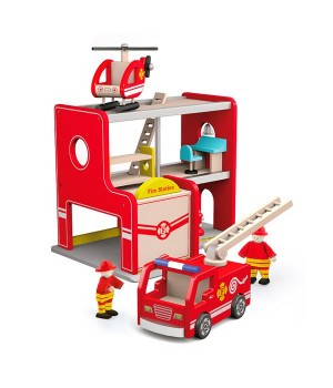Дерев'яний ігровий набір Viga Toys Пожежна станція (50828)