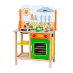 Дитяча кухня Viga Toys з дерева з посудом (50957)