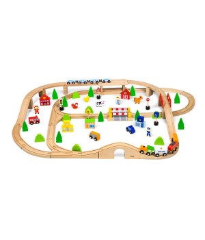 Дерев'яна залізниця Viga Toys 90 ел. (50998)