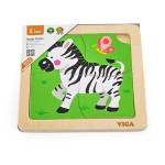 Дерев'яний міні-пазл Viga Toys Зебра, 4 ел. (51317)