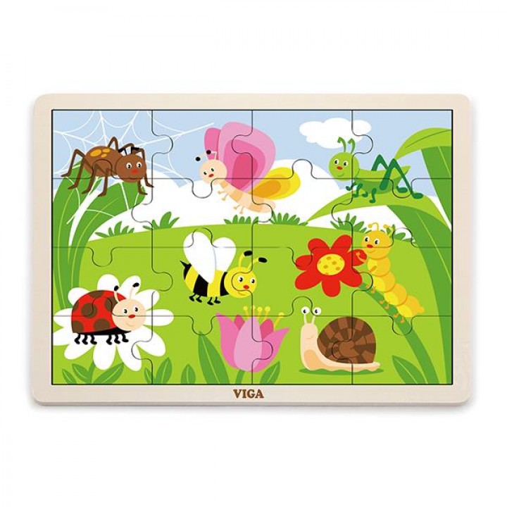 Дерев'яний пазл Viga Toys Комахи, 16 ел. (51450)