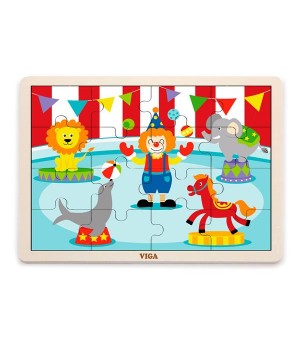Дерев'яний пазл Viga Toys Цирк, 16 ел. (51455)