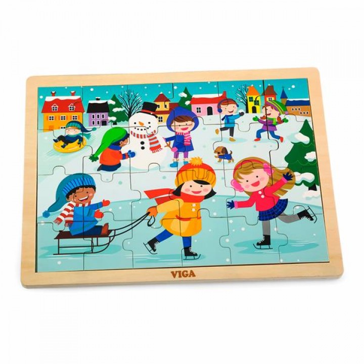 Дерев'яний пазл Viga Toys Времена года: зима, 24 ел. (51272)