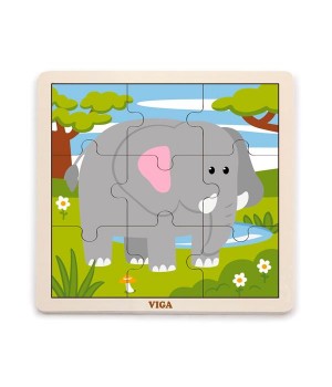 Дерев'яний пазл Viga Toys Слоник, 9 ел. (51441)
