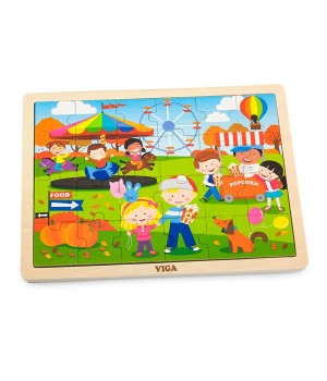 Дерев'яний пазл Viga Toys Времена года: осінь, 24 ел. (51271)