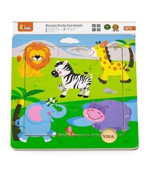 Дерев'яний пазл Viga Toys Звірята в Африці (50838)