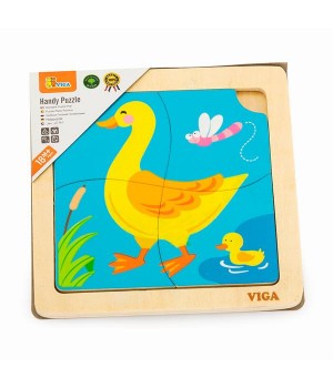 Дерев'яний міні-пазл Viga Toys Качечки, 4 ел. (51314)