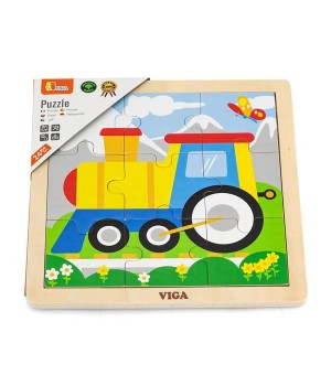 Дерев'яний пазл Viga Toys Паровозик, 9 ел. (51446)