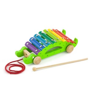 Дерев'яний ксилофон-каталка Viga Toys Крокодил (50342)