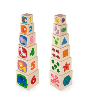 Дерев'яні кубики-пірамідка Viga Toys з цифрами (50392)