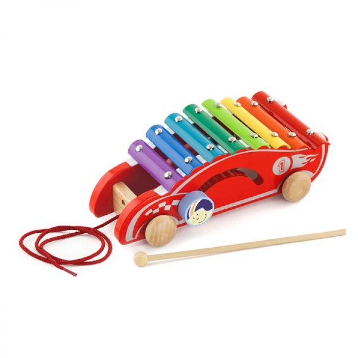Дерев'яний ксилофон-каталка Viga Toys Спорткар (50341)