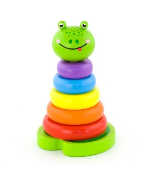 Дерев'яна пірамідка Viga Toys Жабка (50258)