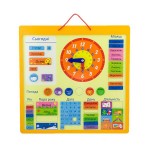 Магнітний календар Viga Toys з годинником, українською мовою (50377U)