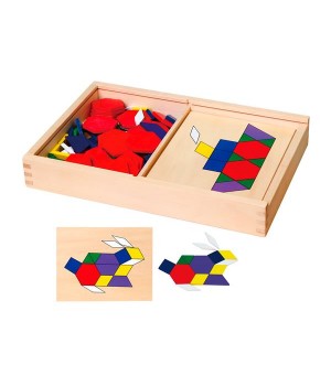 Геометрична мозаїка Viga Toys дерев'яна з шаблонами (50029)