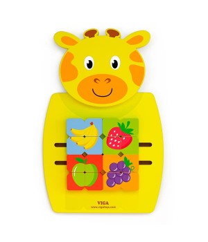 Бізіборд Viga Toys Жираф із фруктами (50680)