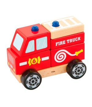 Дерев'яна пірамідка Viga Toys Пожежна машинка (50203)