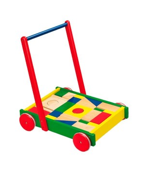 Дитячі ходунки-каталка Viga Toys Візок із кубиками (50306B)