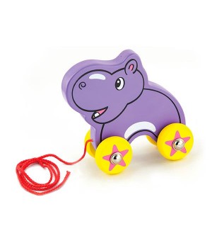 Дерев'яна каталка Viga Toys Бегемотик (50092)