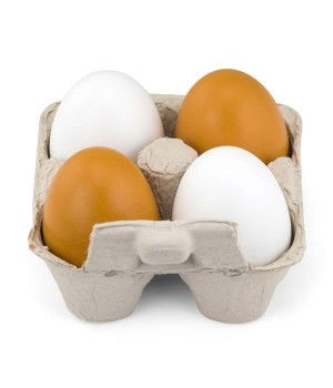 Іграшкові продукти Viga Toys Дерев'яні яйця в лотку, 4 шт. (50044)