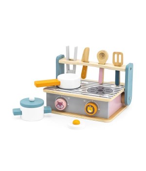 Дитяча плита Viga Toys PolarB з посудом і грилем, складна (44032)