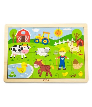 Дерев'яний пазл Viga Toys Ферма, 24 ел. (50197)