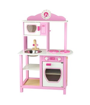 Дитяча кухня Viga Toys з дерева, біло-рожевий (5011121)