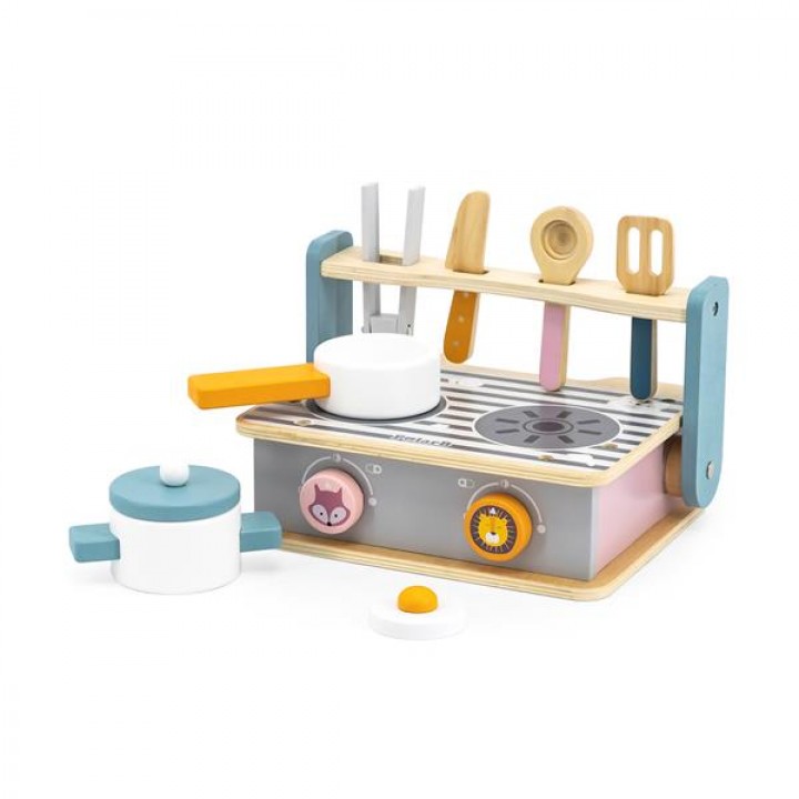 Дитяча плита Viga Toys PolarB з посудом і грилем, складна (4403221)