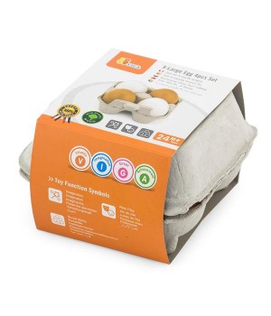 Іграшкові продукти Viga Toys Дерев'яні яйця в лотку, 4 шт. (5004421)