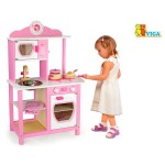 Дитяча кухня Viga Toys з дерева, біло-рожевий (5011121)