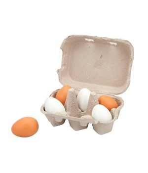 Іграшкові продукти Viga Toys Дерев'яні яйця в лотку, 6 шт. (5922821)