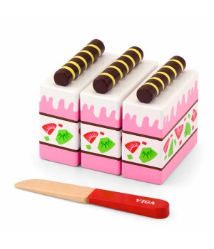 Іграшкові продукти Viga Toys Дерев'яний полуничний торт (5132421)