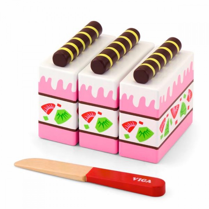 Іграшкові продукти Viga Toys Дерев'яний полуничний торт (5132421)