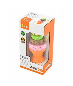 Іграшкові продукти Viga Toys Дерев'яна пірамідка-морозиво, помаранчевий (5132221)