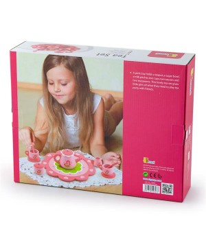 Іграшковий посуд Viga Toys Дерев'яний чайний набір, рожевий (5034321)