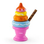 Іграшкові продукти Viga Toys Дерев'яна пірамідка-морозиво, рожевий (5132121)