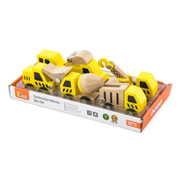 Набір іграшкових машинок Viga Toys Будтехніка, 6 шт. (5054121)