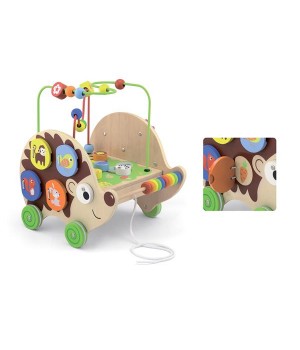 Дерев'яна каталка Viga Toys Їжачок із бізібордом (5001221)