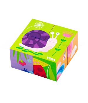Дерев'яні кубики-пазл Viga Toys Комахи (5016021)